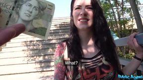 Pretty Slim Brunette Lost Tourist Lets a Stranger Fuck & Creampie Her Outdoor To Get Money For a Taxi