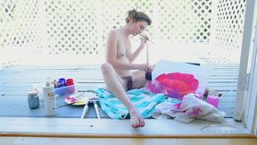 Emma Is Nudist Who Loves to Paint Fully Naked