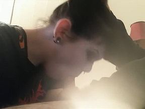 Goth Slut Gives Sloppy Head