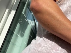 Horny busty blonde babe with big boobs