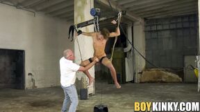 Rough handjob & bondage with charming twink & kinky daddy