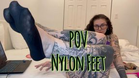 POV Foot Worship In Nylons