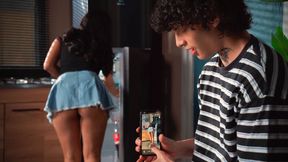 Stepbrother ends up fucking his skinny stepsister's pussy when they're alone at home