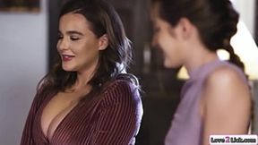 Petite stepdaughter offers her busty stepmom to have her first lesbian sex with her They kiss and the milf licks her foot and pussy Then facesits her