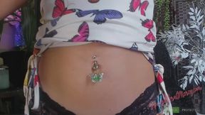 Green Butterfly Belly Ring Fingering (HD) MP4