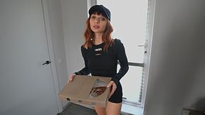 Dirty Delivery Chick Gobbled My Slice &mdash;  Then Got Railed Hard on Her Juicy Booty