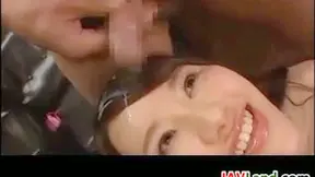 Cute Babe Drenched in Cum – Wild Group Bukkake Scene