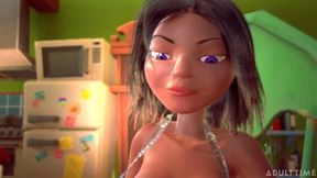 3DGSPOT Tiny Trans Fucks With Giant Busty Trans! 3D CARTOON PORN!