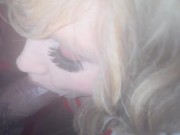 Sissy Snow Bunny worshipping Big Black Cock