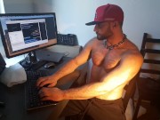 Muscle hunk trying on some new gear / fetish / sport (Paul Europe)