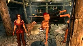 Characters From Skyrim Are Not Shy And Have Public Sex In A Tavern