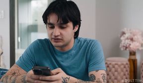 stepmom chats with dad while i am secretly fucking her back