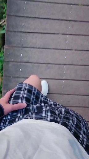 Shemale Ting Xuan's Outdoor Outfit Features White Lace Panties, Giving Her a Pure and Innocent Look.