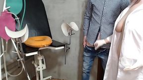 Mature nurse jerks off to extract sperm sample