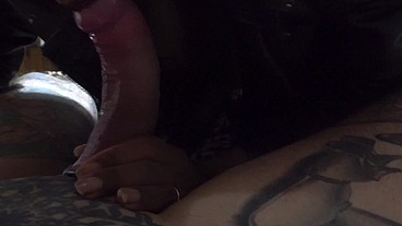 The Kinky Queen of Blowjobs “Dark Dea" suck a huge white Cock and swallow a lot of Cum