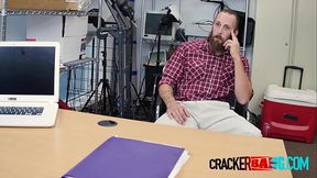Bearded cracker is subdued into taking directors big cock