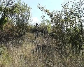 A slim blonde teen gets punished by a thick cock outdoors