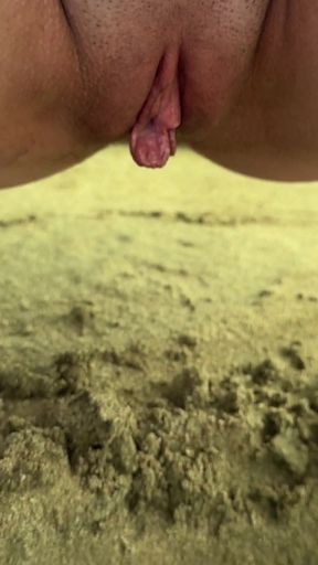 Outdoor pissing compilation! Pee in the sand!   Clip 1