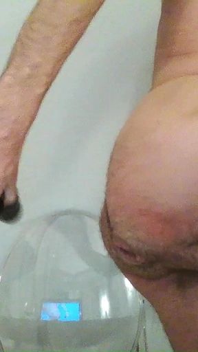 Hairy Hole Gaping Huge and Ruined Cum Milking From Extreme Bottle and Dildo Fuck
