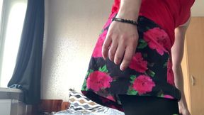 High Heels, Black Skirt. Solo Action by Cross Dresser