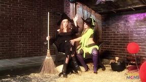 Busty witches enjoy sneaky nighttime fun and playful arrangements