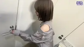 Slender beauty masterfully performs standing release outdoors