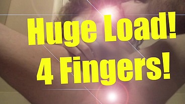 Orgasm Contractions Big Cumshot with 4 Fingers in Ass 1:56