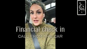 Financial check in call from the car