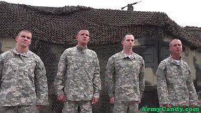 Army hunks blowing dicks in the barracks