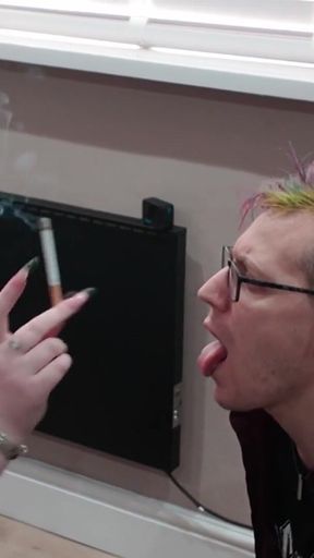 Cuck Chair 15 - Husband Becomes Human Ashtray and a Cum Eating Cuckold