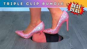 Goddess Amber - Busting Your Face & Cum From Your Balls In My Pink Barbie Heels (224A) - Triple Bundle 1 - Face Trampling Shoejob