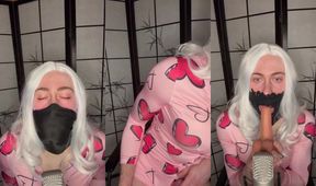 ASMR teen swallowed every drop moaning femboy deepthroat