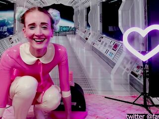 Remote Control Motorbunny Pink Latex Dress & Nude Sextoy Private w Daddy tons of Cumming & Moaning