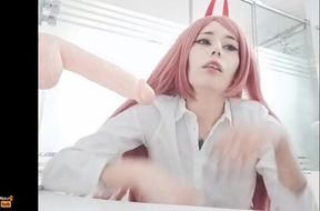 Cosplay JOI with Chainsaw Man Theme Featuring Solo Female and Adult Toys