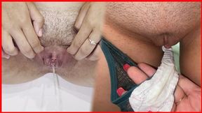 Real Hairy Pussy Pissing Compilation! Close Up! POV!