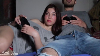 My Friend's Girlfriend Sucks my Cock to Win me in FIFA
