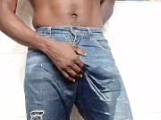 Unbelievable piss fetish ever this awesome black stud wetting his trousers