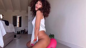 This Slim Curly Italian Babe Beatrice Segreti Is More Than Pleased With Her New Saddle Sex Machine!