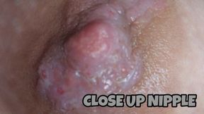 Extreme Close-Up of Itchy Nipple Relief – Sensual Nipple Scratching, Cream Rubbing, Close-Up Focus on Irritated Areola, Real Skin Reaction, Natural Sensation Play
