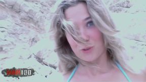 Calia-b: Pretty Petite with Big Boobs Calia B Stripping