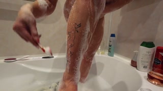 prepare body before wild sex with my stepson. body shaving and tits massage .cum 4 times