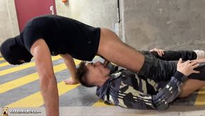 French Twink Fucked Hard by Dominant Arab Fighter in Parking Lot - 1