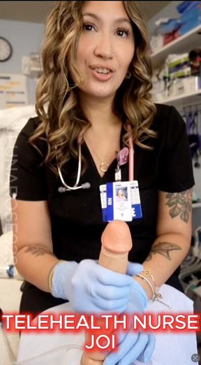 JOI Nurse Luna POV Telehealth exam, Let me guide you with jerk off instructions, with my penis prop and gloves! I also include a cum countdown with my