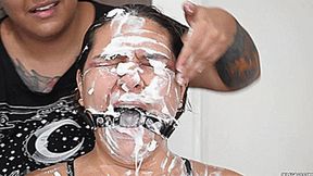 Ring Gagged And Messy Whipped Cream Humiliation (low res mp4)