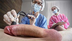 TWO NURSES EXPLORE PATIENT'S RECENTLY ENHANCED PACKAGE UP CLOSE AND PERSONAL WITH THEIR SLEAZY ASSETS
