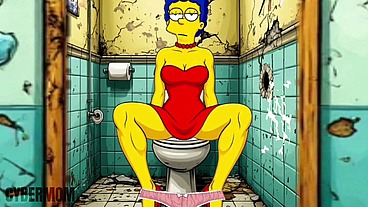 Married Housewife Gets Fucked In A Public Dirty Restroom. Cartoon. Simpsons Parody. Gloryhole