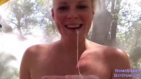 Camping BJ, Deepthroat, and Facial Outdoors!