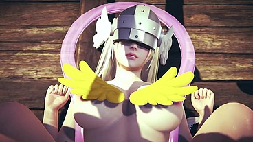 Sex with Angewomon in POV - Digimon hentai parody