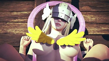 Sex with Angewomon in POV - Digimon hentai parody