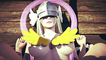 Sex with Angewomon in POV - Digimon hentai parody